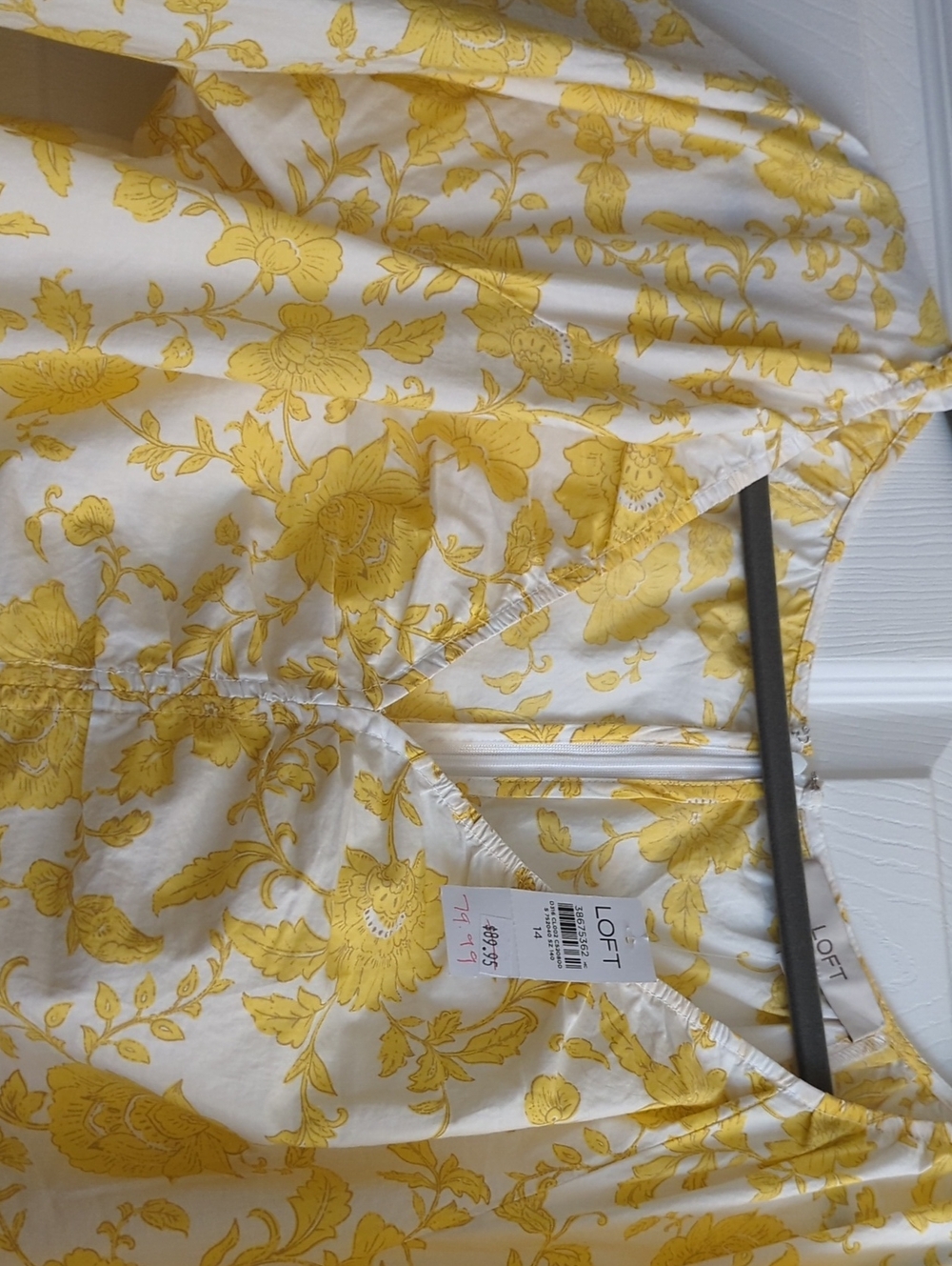 LOFT White and Yellow Floral V-Neck Dress - Picture 3 of 4
